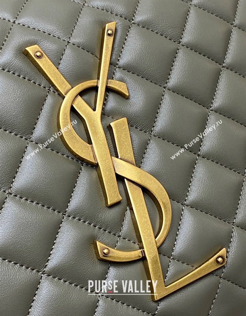 Saint Laurent Icarino Hobo Bag in Quilted Nappa Leather Dusty Green 2025 858160 (YY-250924068)