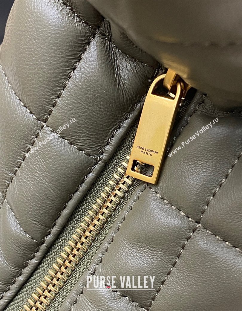 Saint Laurent Icarino Hobo Bag in Quilted Nappa Leather Dusty Green 2025 858160 (YY-250924068)