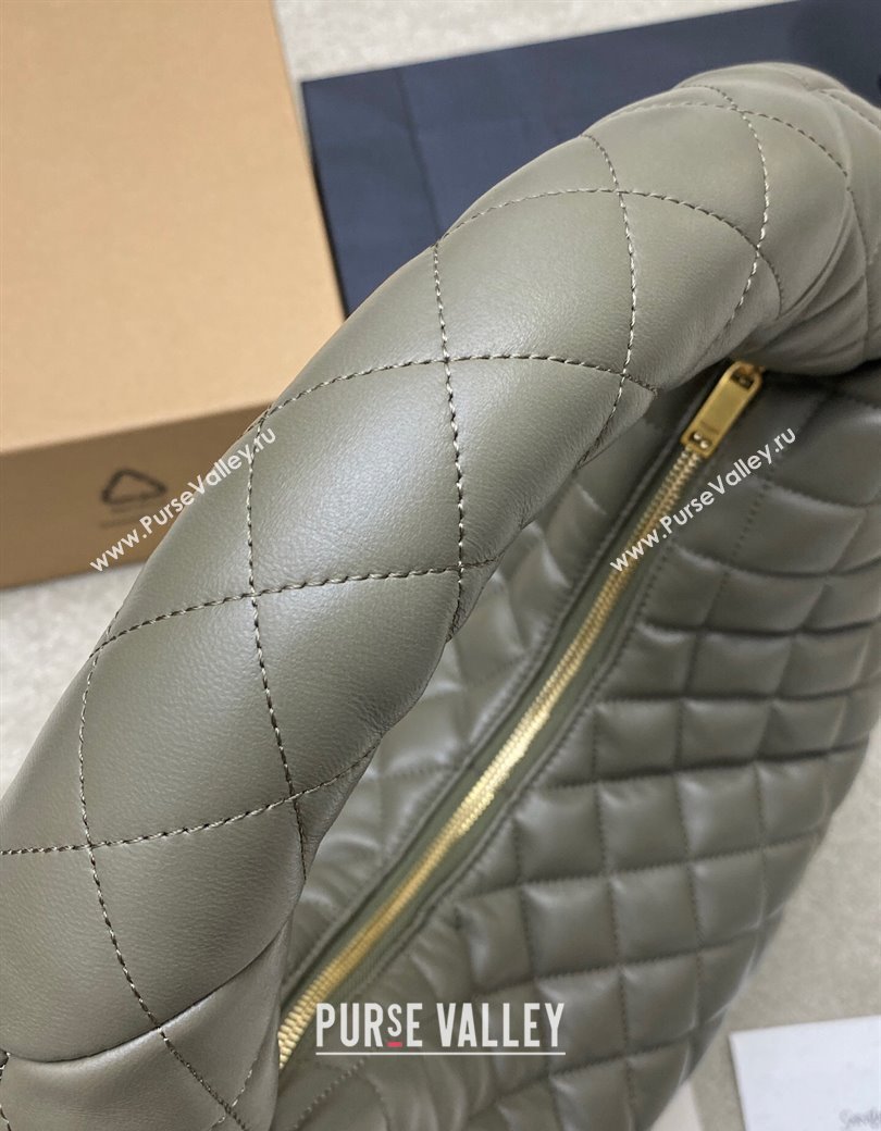 Saint Laurent Icarino Hobo Bag in Quilted Nappa Leather Dusty Green 2025 858160 (YY-250924068)