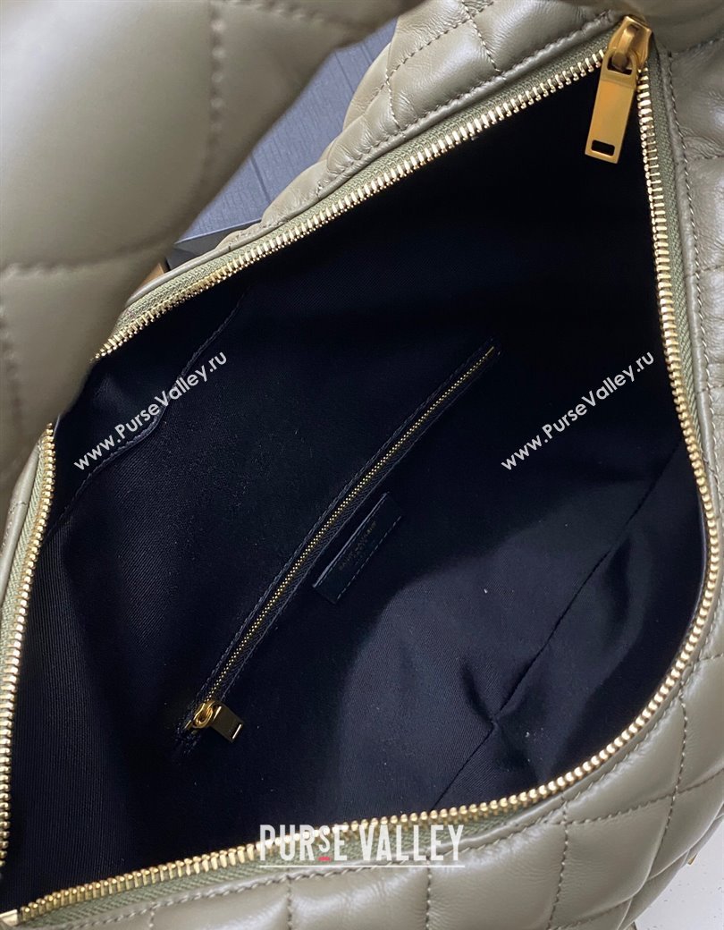 Saint Laurent Icarino Hobo Bag in Quilted Nappa Leather Dusty Green 2025 858160 (YY-250924068)