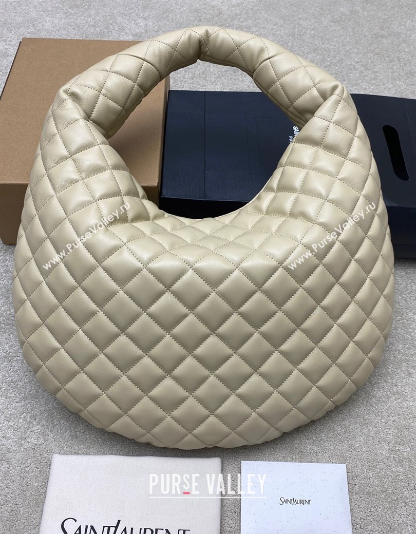 Saint Laurent Icarino Hobo Bag in Quilted Nappa Leather Light Apricot 2025 858160 (YY-250924069)