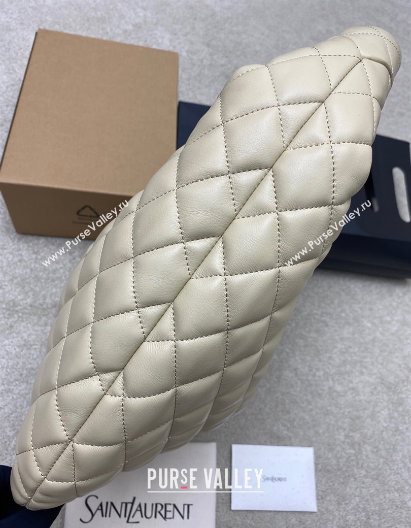 Saint Laurent Icarino Hobo Bag in Quilted Nappa Leather Light Apricot 2025 858160 (YY-250924069)