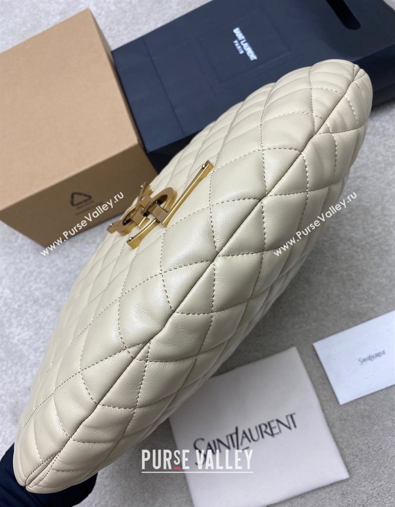 Saint Laurent Icarino Hobo Bag in Quilted Nappa Leather Light Apricot 2025 858160 (YY-250924069)