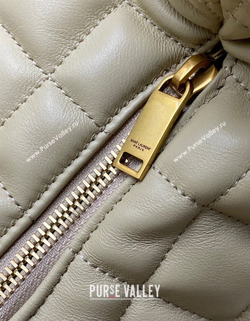 Saint Laurent Icarino Hobo Bag in Quilted Nappa Leather Light Apricot 2025 858160 (YY-250924069)