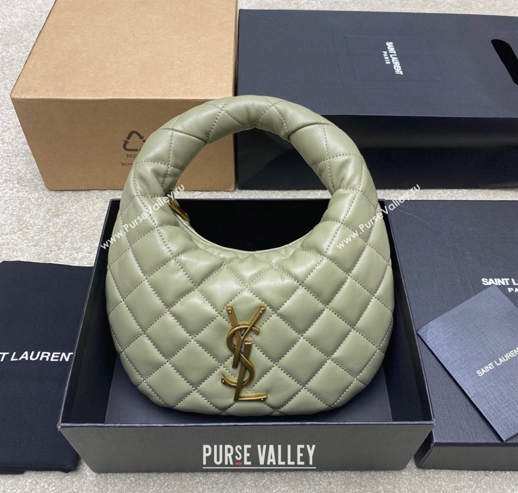 Saint Laurent Icarino Mini Bag in Quilted Nappa Leather Moss Green/Gold 2025 851689 (YY-250924056)