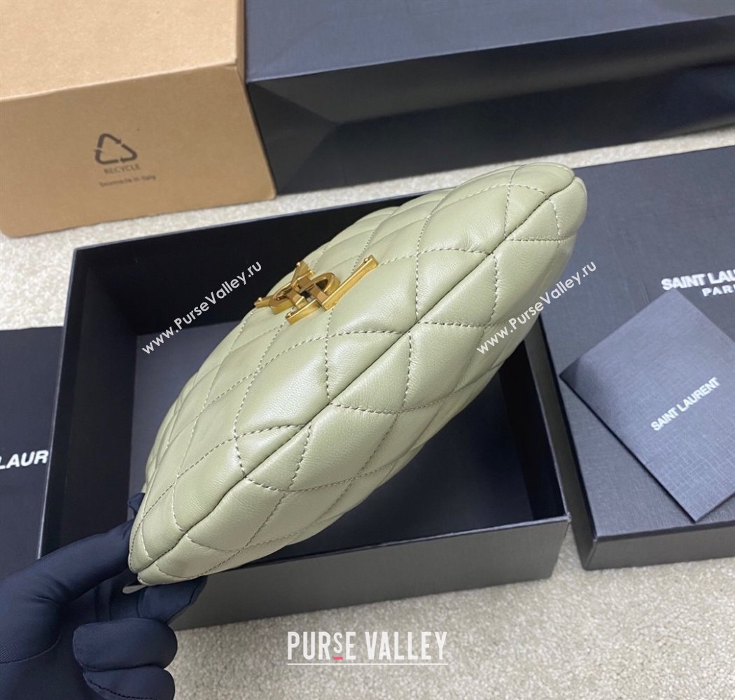 Saint Laurent Icarino Mini Bag in Quilted Nappa Leather Moss Green/Gold 2025 851689 (YY-250924056)