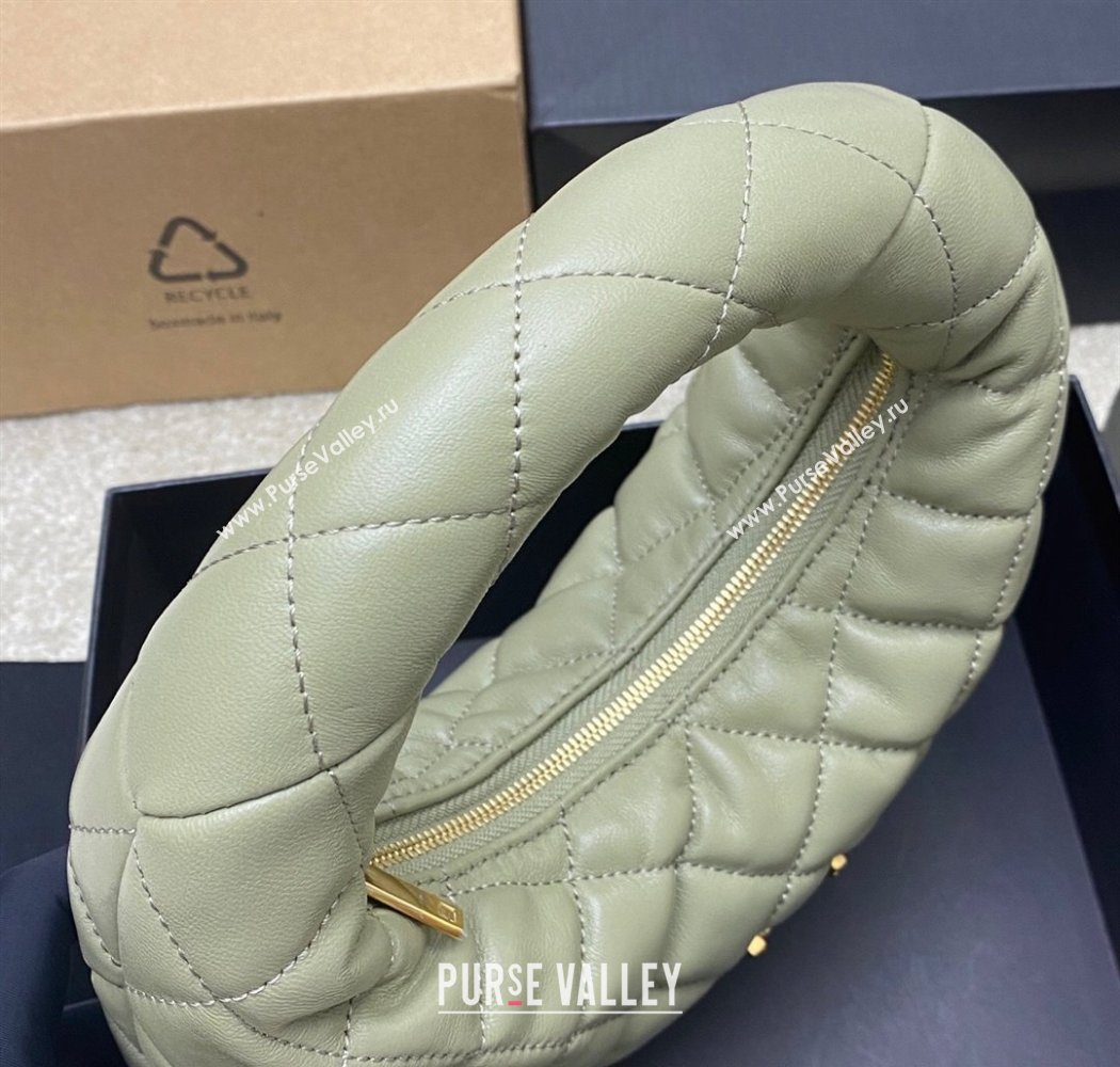 Saint Laurent Icarino Mini Bag in Quilted Nappa Leather Moss Green/Gold 2025 851689 (YY-250924056)