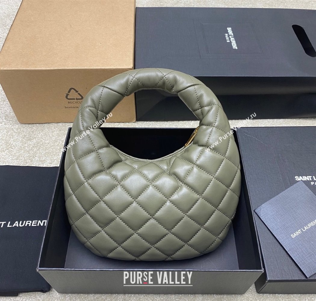Saint Laurent Icarino Mini Bag in Quilted Nappa Leather Dusty Green 2025 851689 (YY-250924058)