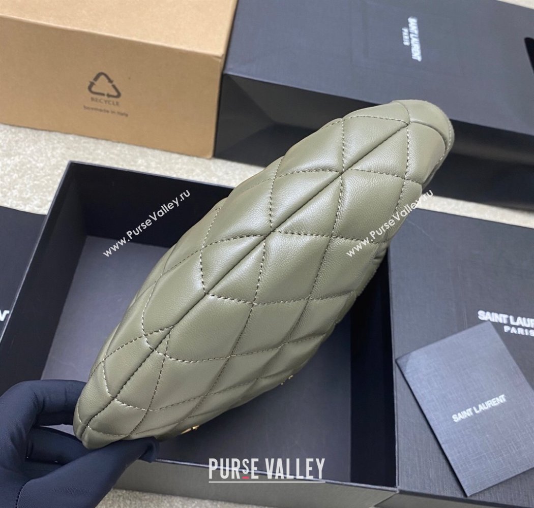 Saint Laurent Icarino Mini Bag in Quilted Nappa Leather Dusty Green 2025 851689 (YY-250924058)