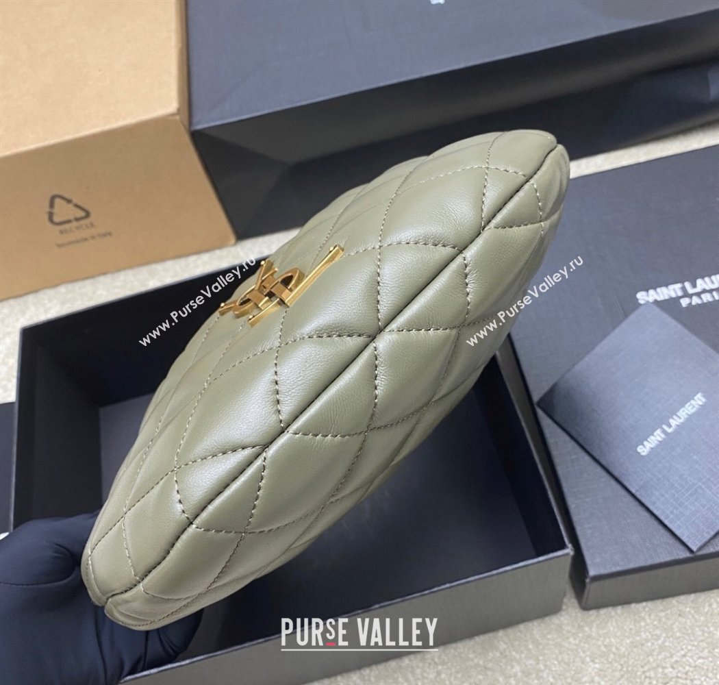Saint Laurent Icarino Mini Bag in Quilted Nappa Leather Dusty Green 2025 851689 (YY-250924058)