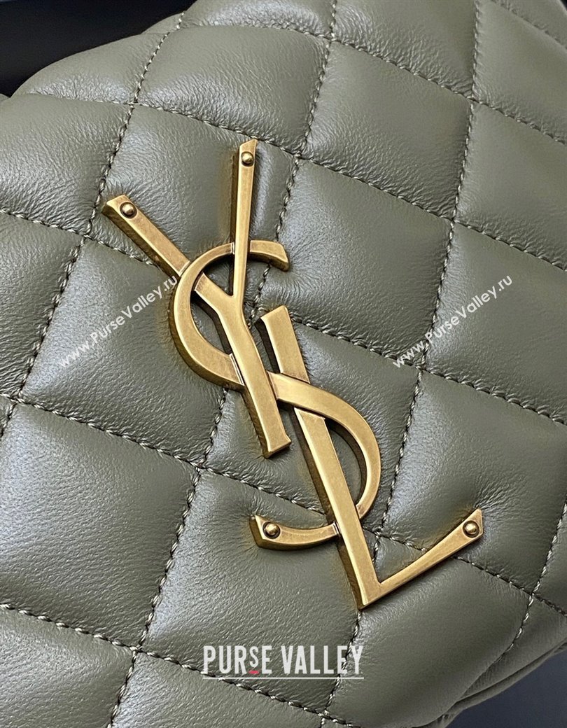 Saint Laurent Icarino Mini Bag in Quilted Nappa Leather Dusty Green 2025 851689 (YY-250924058)