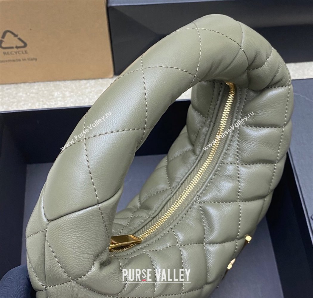 Saint Laurent Icarino Mini Bag in Quilted Nappa Leather Dusty Green 2025 851689 (YY-250924058)