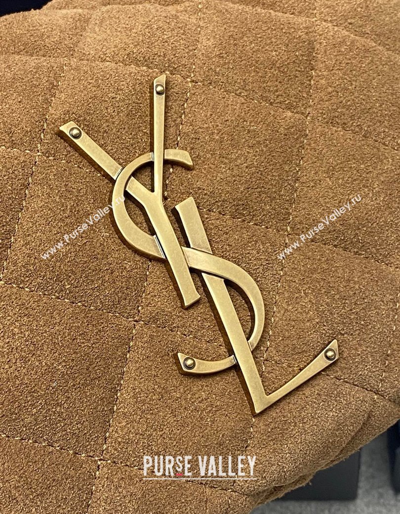 Saint Laurent Icarino Mini Bag in Quilted Suede Caramel Cognac Brown 2025 851689 (YY-250924060)