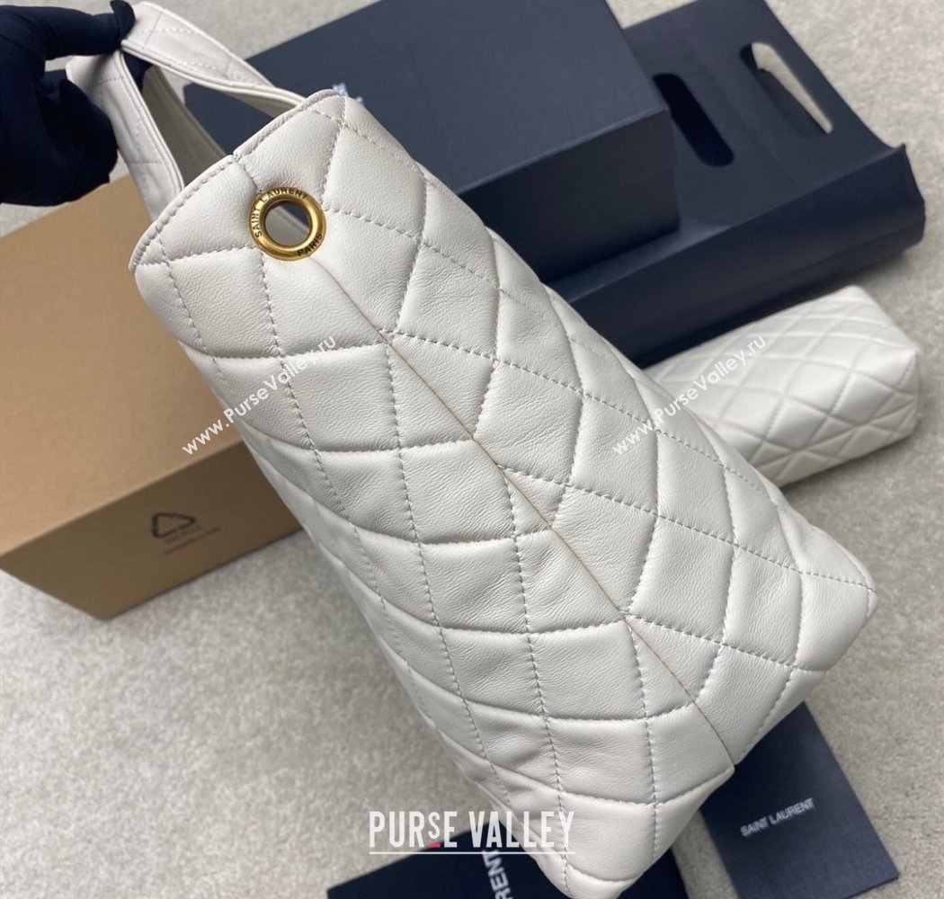 Saint Laurent Icare Medium Shopping Bag in Quilted Nappa Leather White 2025 858191 (YY-250924082)