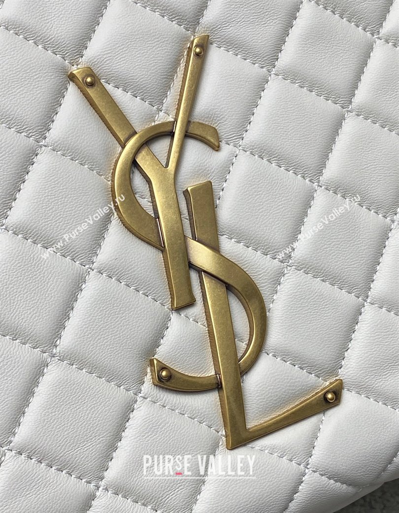 Saint Laurent Icare Medium Shopping Bag in Quilted Nappa Leather White 2025 858191 (YY-250924082)