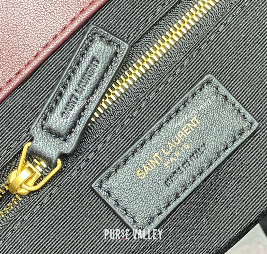 Saint Laurent Icare Medium Shopping Bag in Quilted Nappa Leather Burgundy 2025 858191 (YY-250924083)