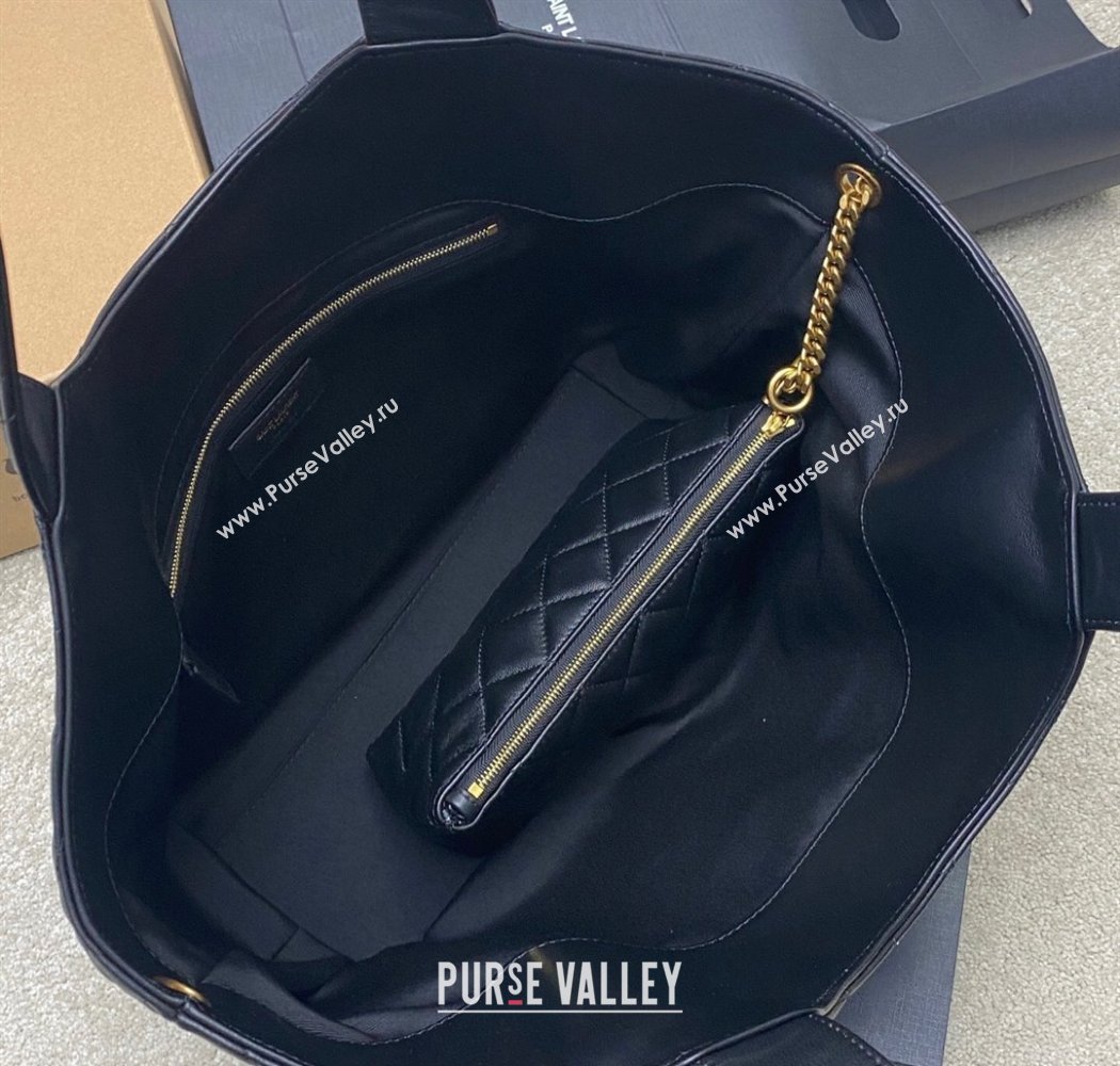 Saint Laurent Icare Medium Shopping Bag in Quilted Nappa Leather Black 2025 858191 (YY-250924084)