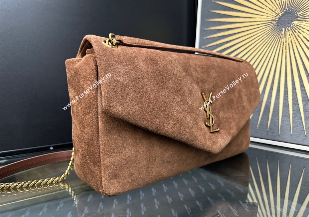 Saint Laurent Calypso Large Bag in Suede Caramel Brown 2025 777399 (YY-250924085)