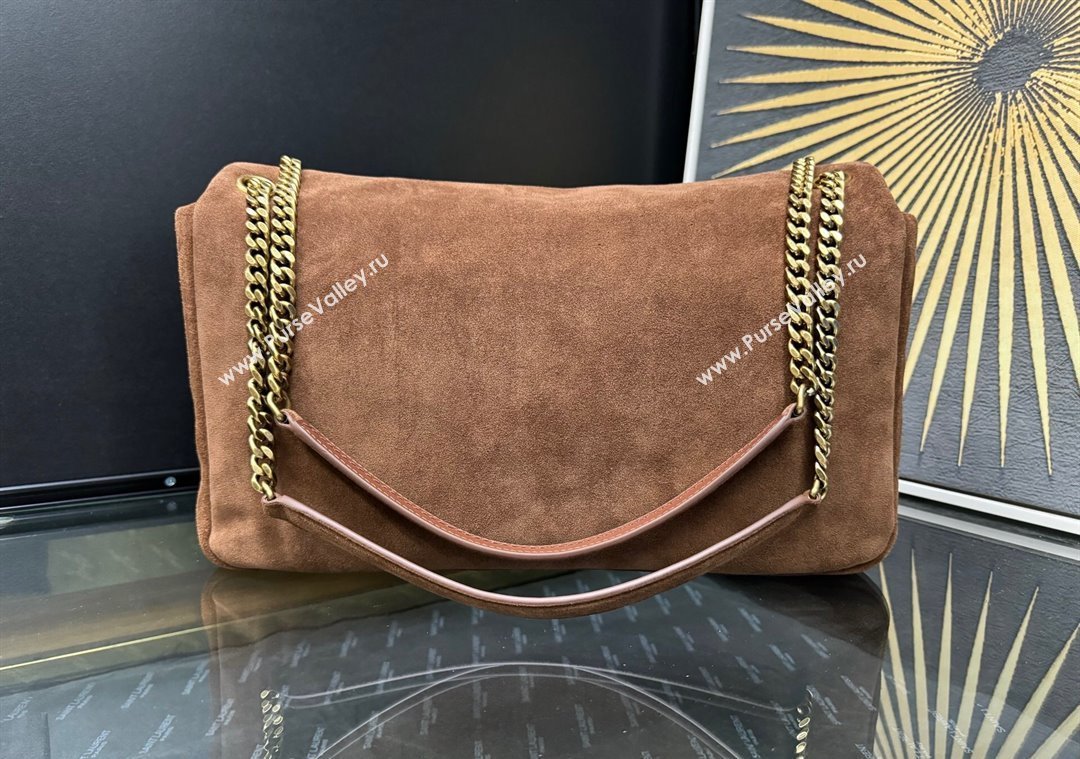 Saint Laurent Calypso Large Bag in Suede Caramel Brown 2025 777399 (YY-250924085)
