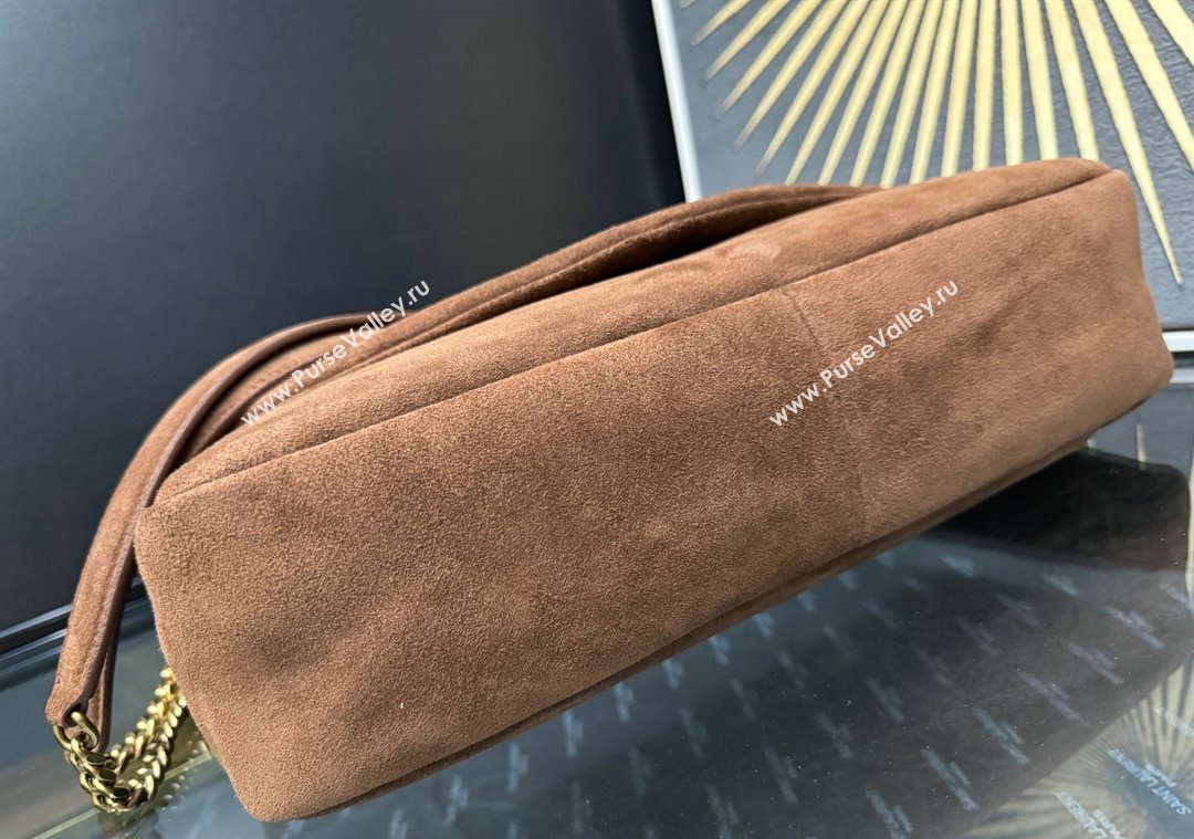 Saint Laurent Calypso Large Bag in Suede Caramel Brown 2025 777399 (YY-250924085)