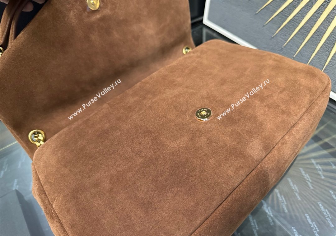 Saint Laurent Calypso Large Bag in Suede Caramel Brown 2025 777399 (YY-250924085)