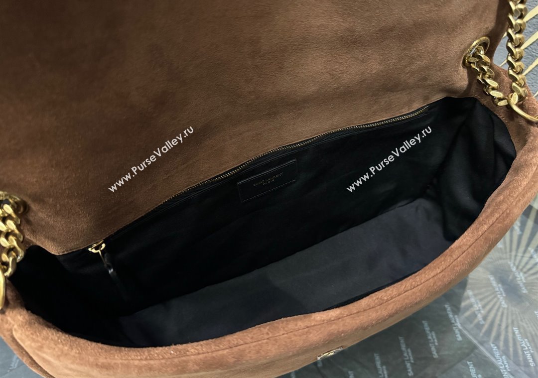 Saint Laurent Calypso Large Bag in Suede Caramel Brown 2025 777399 (YY-250924085)