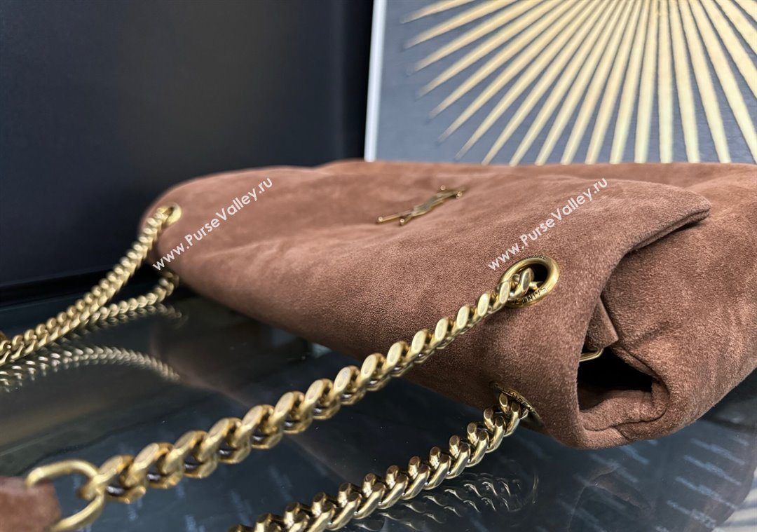 Saint Laurent Calypso Large Bag in Suede Caramel Brown 2025 777399 (YY-250924085)