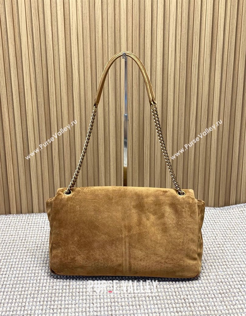 Saint Laurent Calypso Large Bag in Suede Brown2 2025 777399 (YY-250924086)