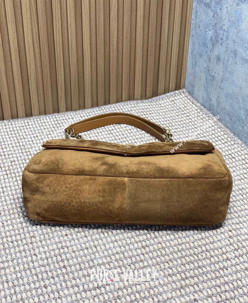 Saint Laurent Calypso Large Bag in Suede Brown2 2025 777399 (YY-250924086)