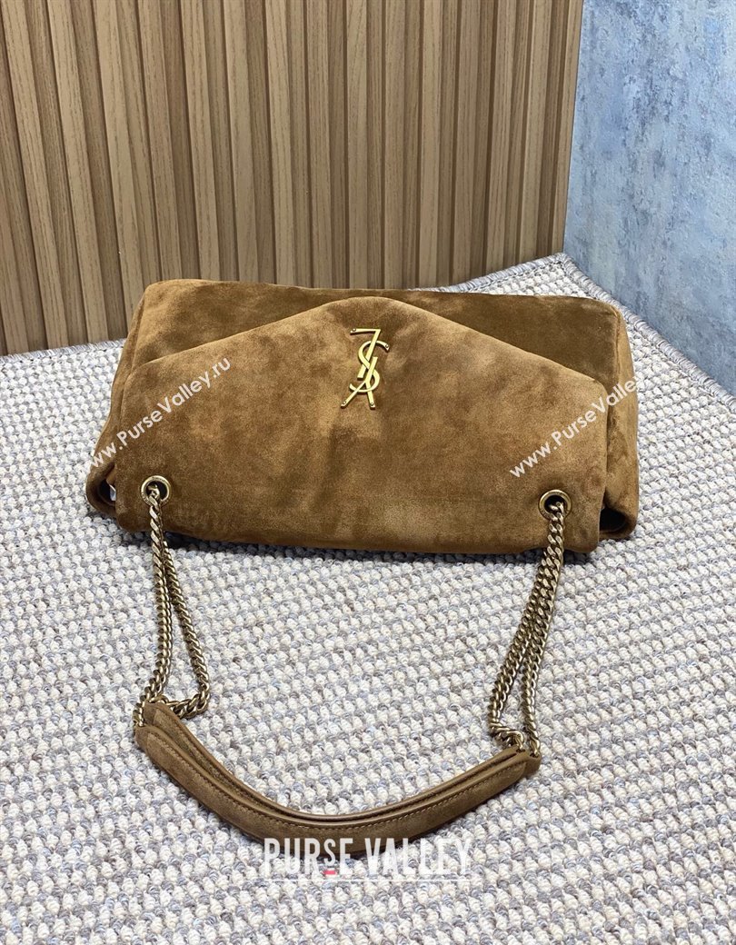 Saint Laurent Calypso Large Bag in Suede Brown2 2025 777399 (YY-250924086)