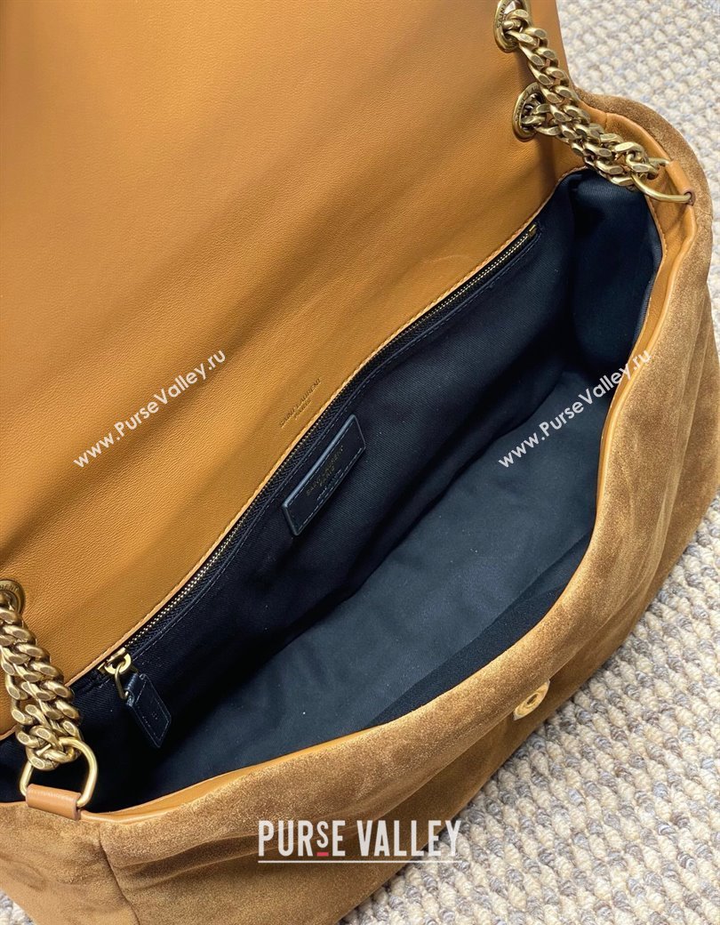 Saint Laurent Calypso Large Bag in Suede Brown2 2025 777399 (YY-250924086)