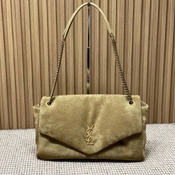 Saint Laurent Calypso Large Bag in Suede Khaki 2025 777399 (YY-250924087)