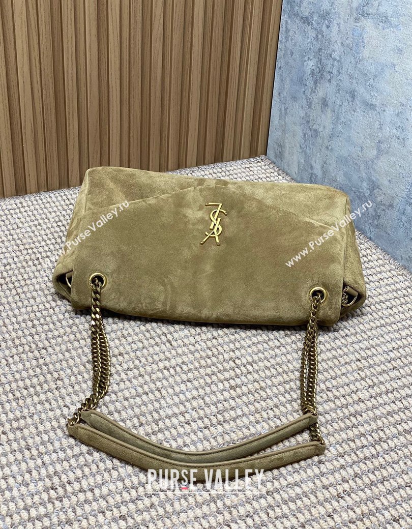 Saint Laurent Calypso Large Bag in Suede Khaki 2025 777399 (YY-250924087)