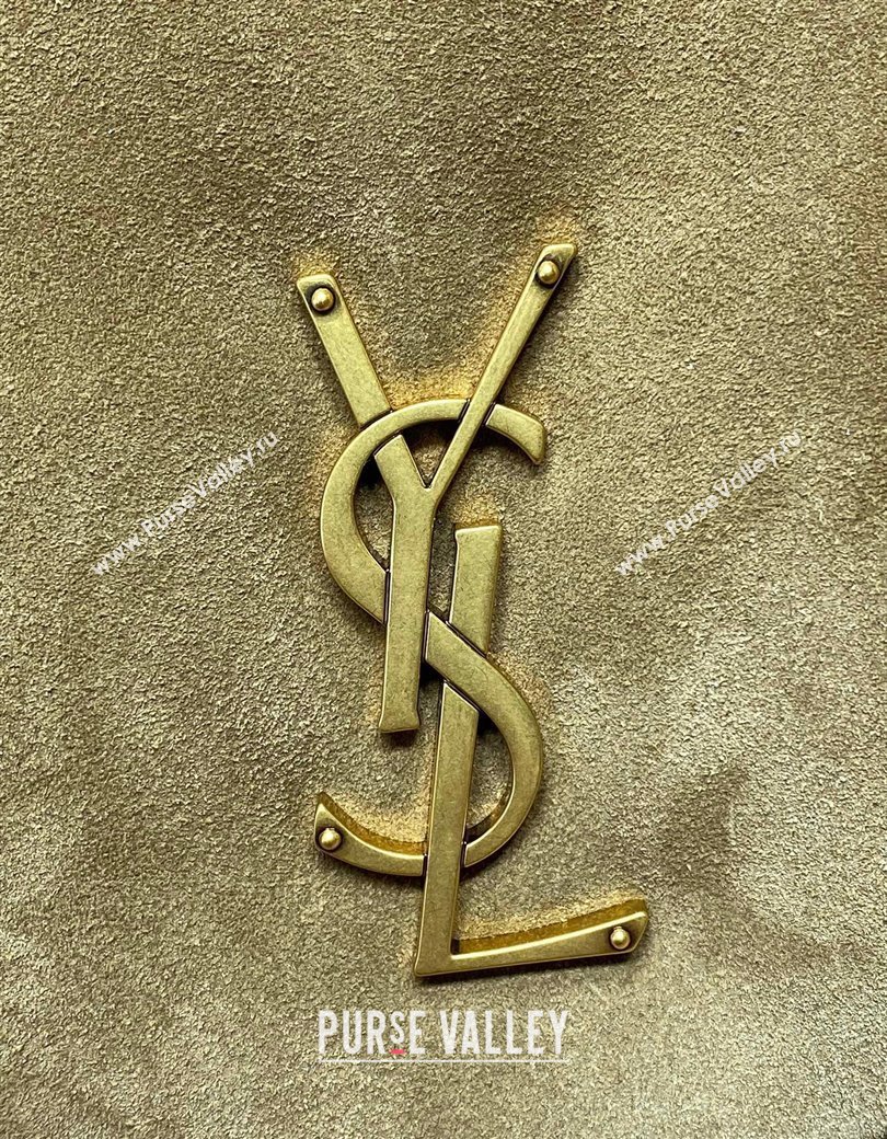 Saint Laurent Calypso Large Bag in Suede Khaki 2025 777399 (YY-250924087)