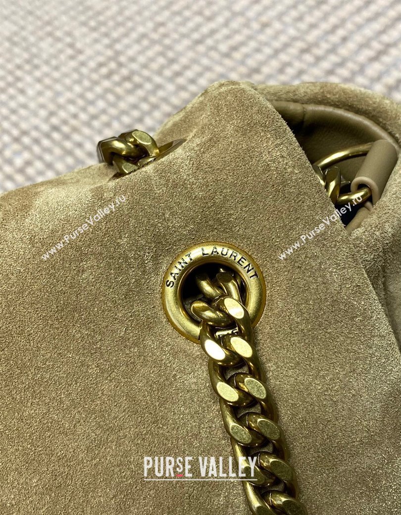 Saint Laurent Calypso Large Bag in Suede Khaki 2025 777399 (YY-250924087)
