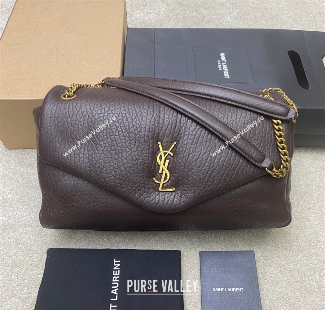 Saint Laurent Calypso Large Bag in Grained Lambskin 777399 Coffee Brown 2025 (YY-250924088)