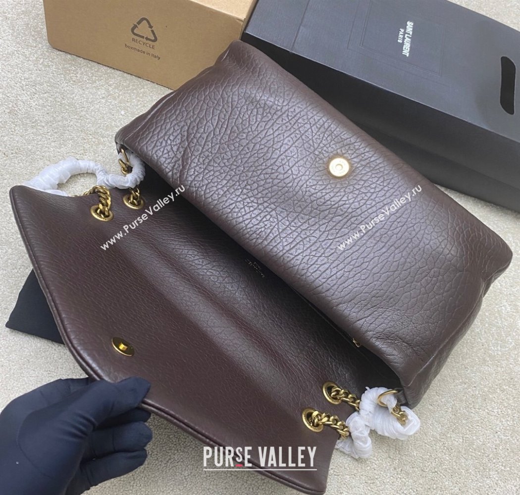 Saint Laurent Calypso Large Bag in Grained Lambskin 777399 Coffee Brown 2025 (YY-250924088)