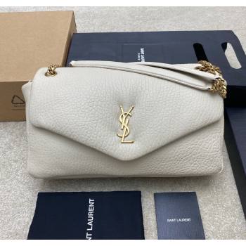 Saint Laurent Calypso Large Bag in Grained Lambskin 777399 White 2025 (YY-250924089)