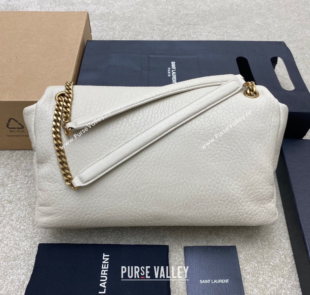 Saint Laurent Calypso Large Bag in Grained Lambskin 777399 White 2025 (YY-250924089)