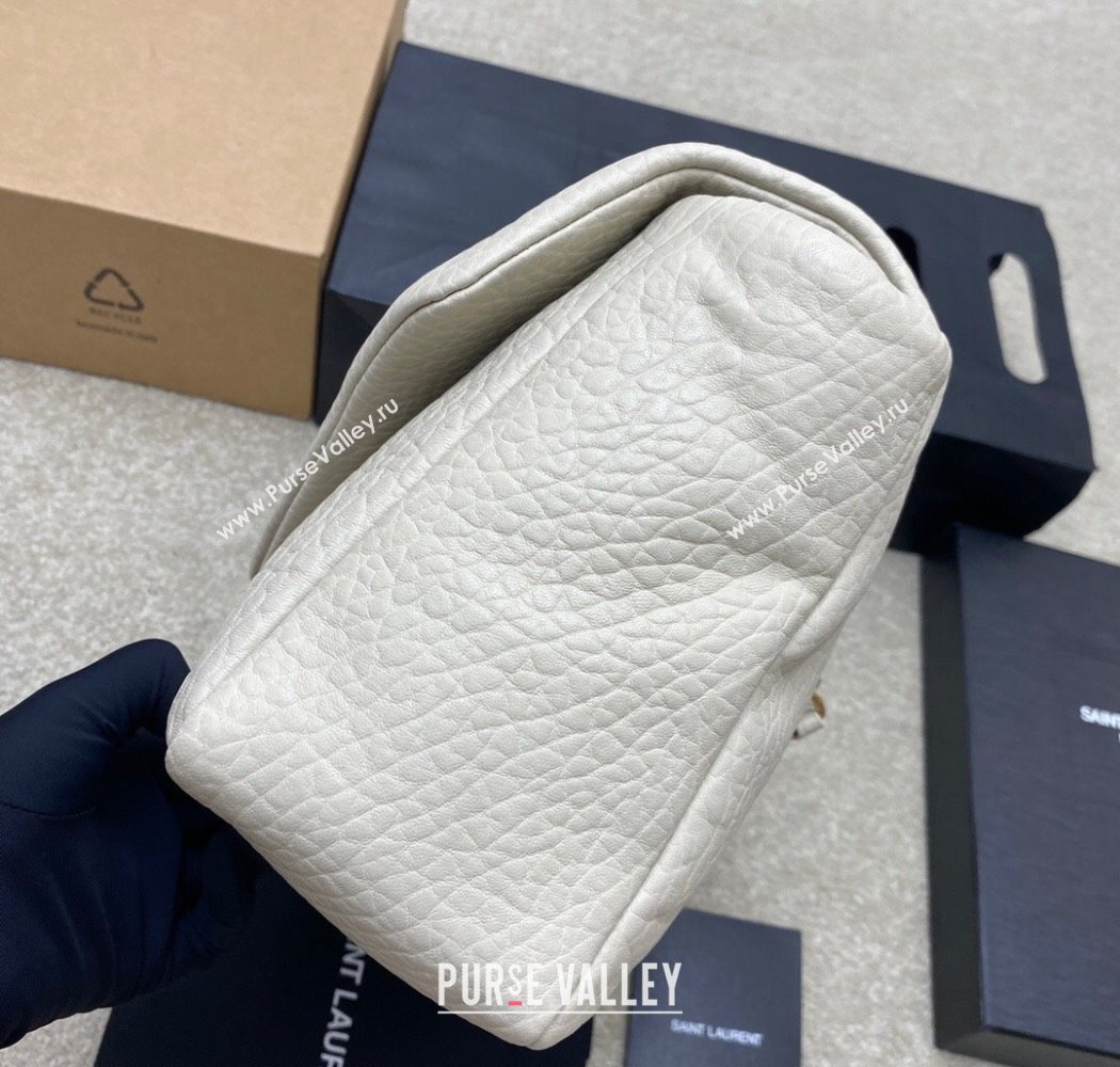 Saint Laurent Calypso Large Bag in Grained Lambskin 777399 White 2025 (YY-250924089)