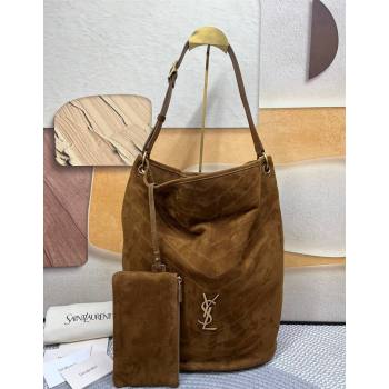 Saint Laurent Niki Supple Bucket Bag in Suede Brown2 2025 8443461 (nana-250924053)