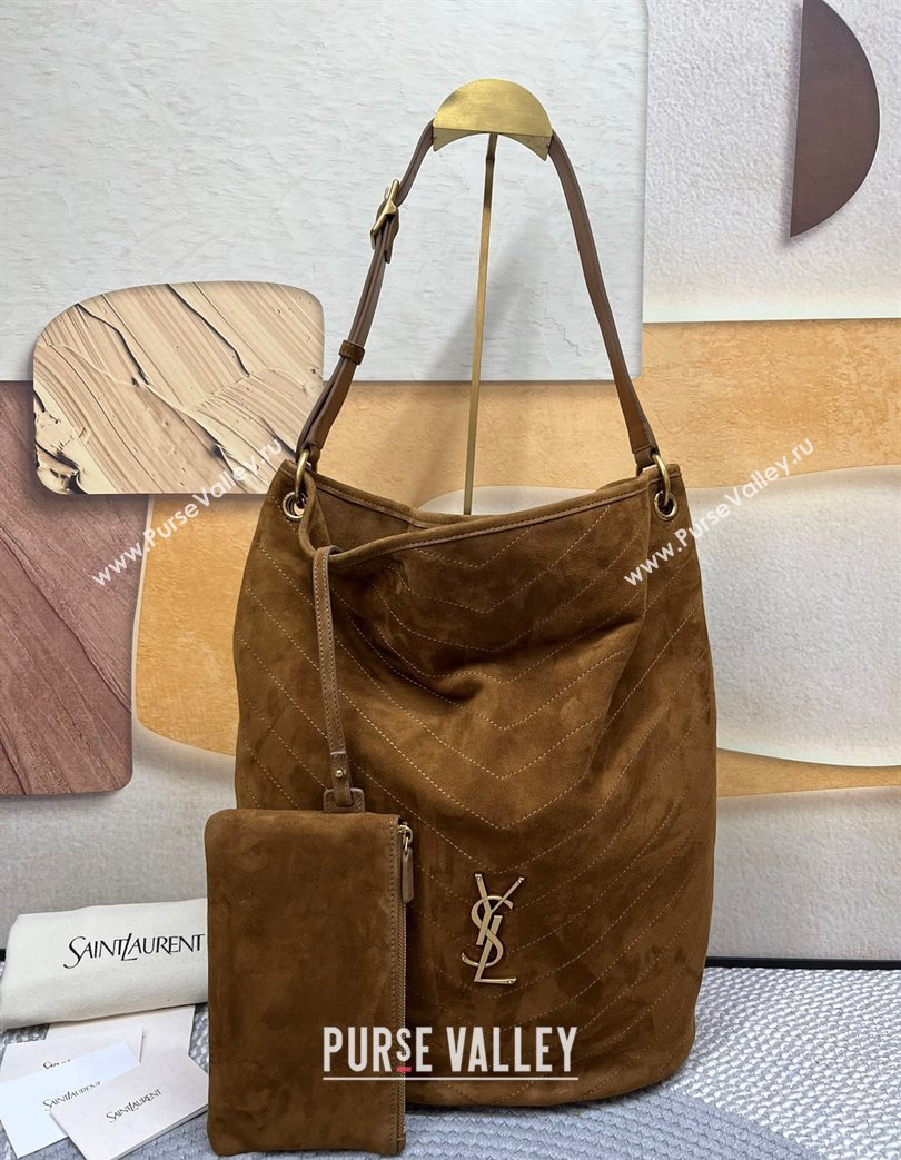 Saint Laurent Niki Supple Bucket Bag in Suede Brown2 2025 8443461 (nana-250924053)