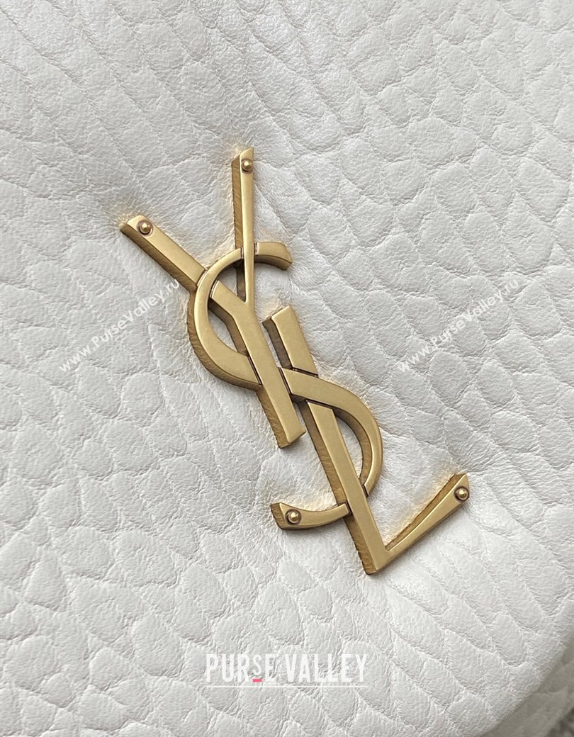 Saint Laurent Calypso Large Bag in Grained Lambskin 777399 White 2025 (YY-250924089)