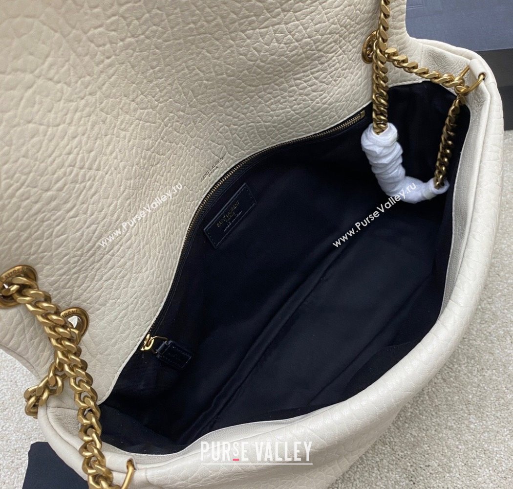Saint Laurent Calypso Large Bag in Grained Lambskin 777399 White 2025 (YY-250924089)