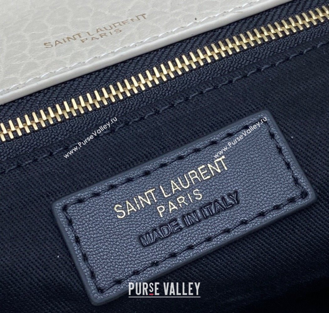 Saint Laurent Calypso Large Bag in Grained Lambskin 777399 White 2025 (YY-250924089)