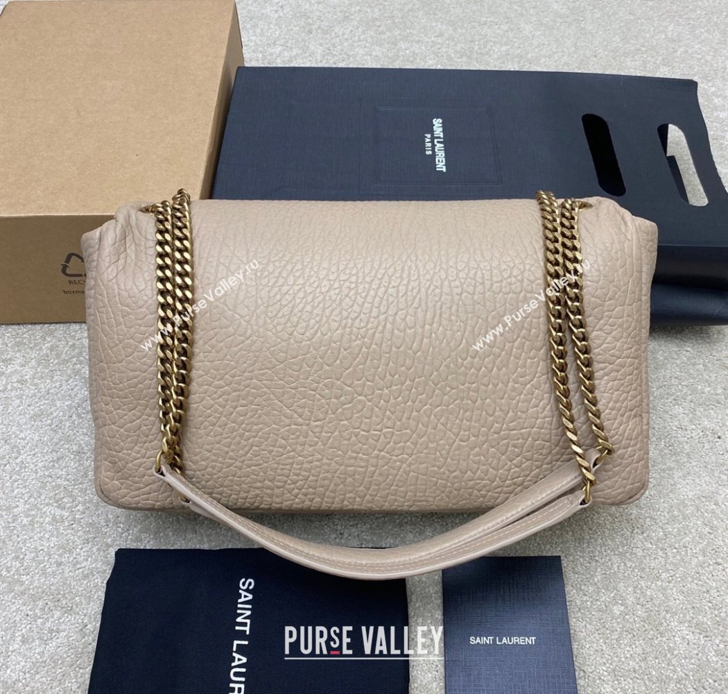 Saint Laurent Calypso Large Bag in Grained Lambskin 777399 Beige Grey 2025 (YY-250924092)