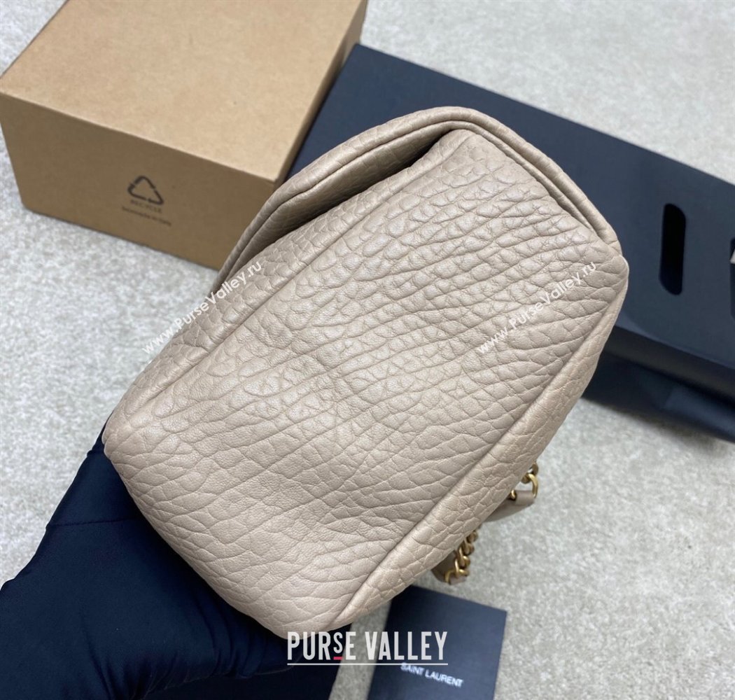 Saint Laurent Calypso Large Bag in Grained Lambskin 777399 Beige Grey 2025 (YY-250924092)