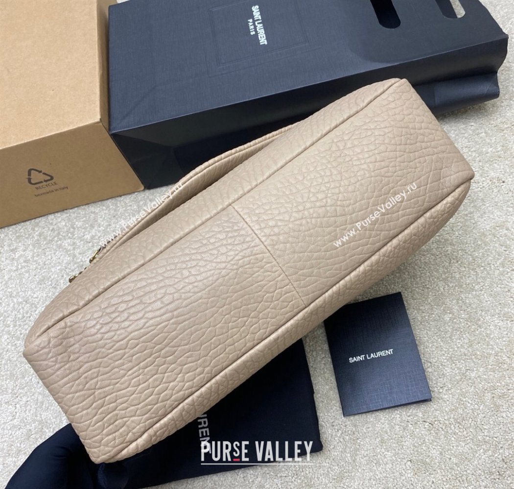 Saint Laurent Calypso Large Bag in Grained Lambskin 777399 Beige Grey 2025 (YY-250924092)