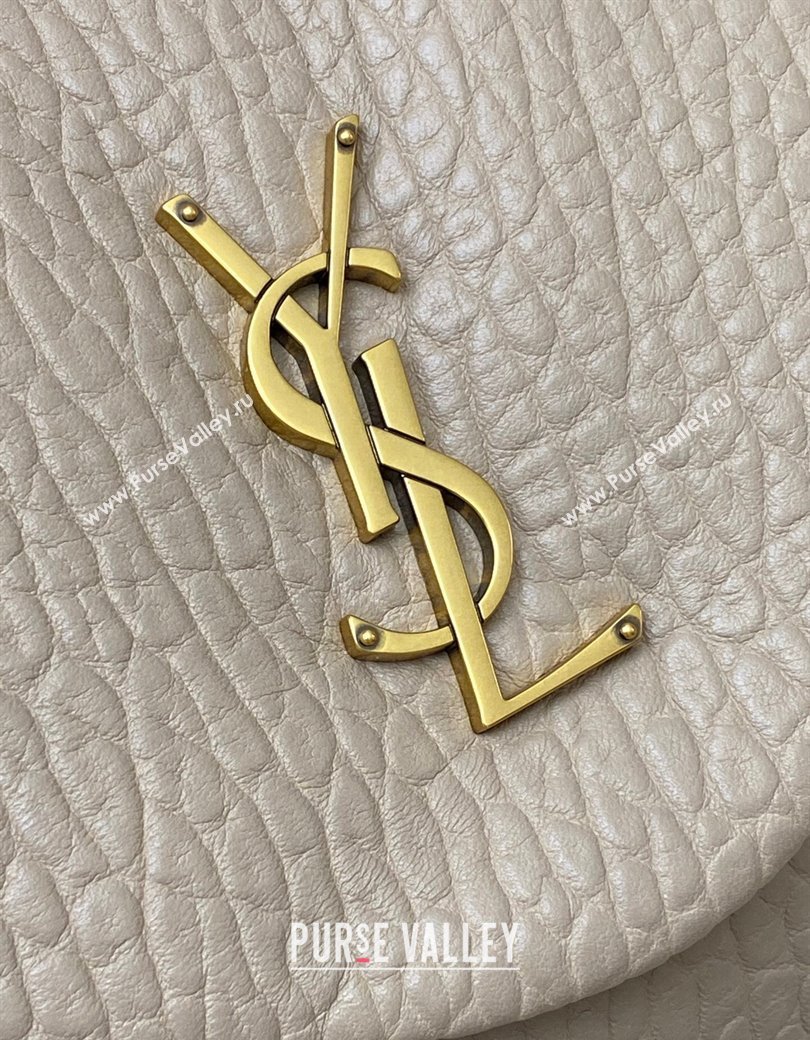 Saint Laurent Calypso Large Bag in Grained Lambskin 777399 Beige Grey 2025 (YY-250924092)