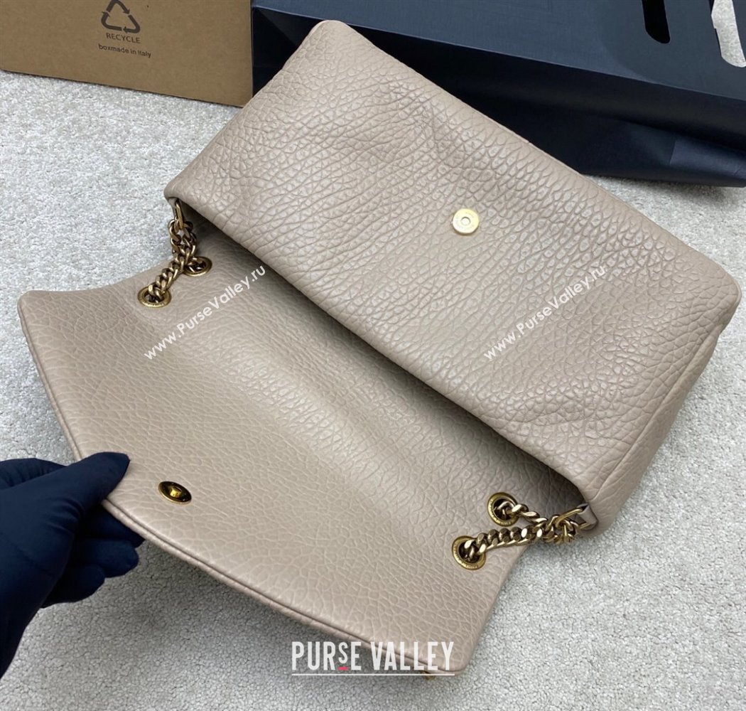 Saint Laurent Calypso Large Bag in Grained Lambskin 777399 Beige Grey 2025 (YY-250924092)